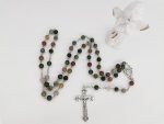 handmade 6mm Indian Agate Rosary Necklace