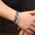 Blue-vein stone Blue Chalcedony Bracelet Set