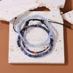 Blue-vein stone Blue Chalcedony Bracelet Set