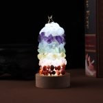 Crystal Night Light Crystal Lamp USB Powered Stone Illumination Light Natural Colorful Rainbow Reiki Crystal Gravel Lamp
