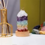 Crystal Night Light Crystal Lamp USB Powered Stone Illumination Light Natural Colorful Rainbow Reiki Crystal Gravel Lamp