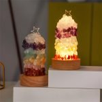 Crystal Night Light Crystal Lamp USB Powered Stone Illumination Light Natural Colorful Rainbow Reiki Crystal Gravel Lamp