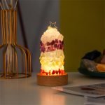 Crystal Night Light Crystal Lamp USB Powered Stone Illumination Light Natural Colorful Rainbow Reiki Crystal Gravel Lamp