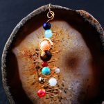 Solar System Natural Stone Earrings Universe Galaxy Eight Planets Spiral Earrings