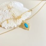 Turquoise Layered Necklace Turquoise Pendant Necklace thegreencrystal
