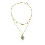 Turquoise Layered Necklace Turquoise Pendant Necklace thegreencrystal