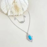 Turquoise Layered Necklace Turquoise Pendant Necklace thegreencrystal
