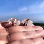 Handmade Wrapped Clear Quartz Earrings