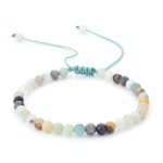 4mm adjustable amazonite crystal bead bracelet