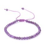 4mm adjustable amethyst crystal bead bracelet