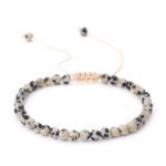 4mm adjustable dalmatian jasper bead bracelet