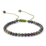 4mm adjustable dragon blood stone bead bracelet