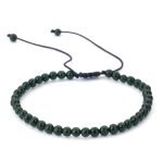 4mm adjustable green sandstone bead bracelet