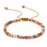 4mm adjustable landscape jasper bead bracelet