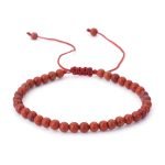 4mm adjustable red jasper bead bracelet