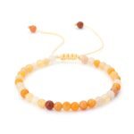 4mm adjustable yellow jade bead bracelet