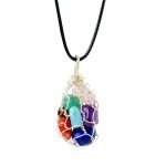 7 Chakra Healing Stone Necklace Healing Reiki Crystal pendant