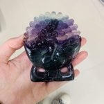 Fluorite Peacock Hand carved raw rainbow color fluorite peacock