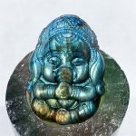 Labradorite Ganesha Hand carved Ganesh Statue Crystal Ganesha Housewarming Gift