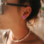 Natural Druzy Earrings Round Crystal Earrings