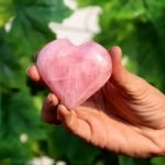 Pink Rose Quartz Heart crystal heart crystal