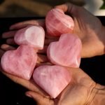 Pink Rose Quartz Heart crystal heart crystal