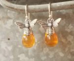 Silver Honey Bee Earrings