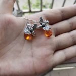 Silver Honey Bee Earrings