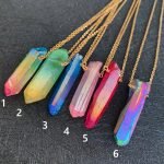 rainbow aura quartz necklace aura quartz necklace