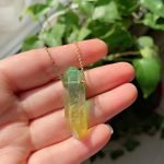 yellow rainbow aura quartz necklace aura quartz necklace