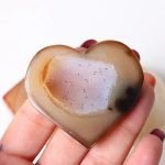 white agate heart crystal heart