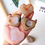 white agate heart crystal heart