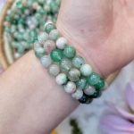 8mm green flower agate bracelet