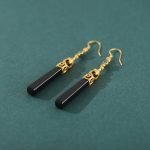 Black Agate Dangle Earrings black agate earrings