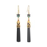 Black Agate Dangle Earrings black agate earrings