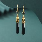 Black Agate Dangle Earrings black agate earrings