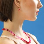 Pink Agate Beaded Necklace