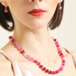 Pink Agate Beaded Necklace