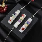 Selenite 7 Chakra Pendulum Crystal Pendulums