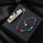 Selenite 7 Chakra Pendulum Crystal Pendulums