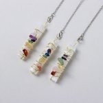 Selenite 7 Chakra Pendulum Crystal Pendulums