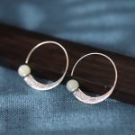 Sterling Silver Jade Hoop Earrings