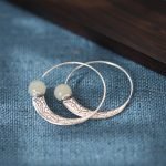 Sterling Silver Jade Hoop Earrings