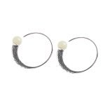 Sterling Silver Jade Hoop Earrings