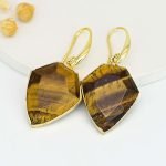 Tigers Eye Shield Earrings
