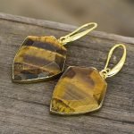 Tigers Eye Shield Earrings