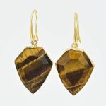 Tigers Eye Shield Earrings