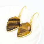 Tigers Eye Shield Earrings