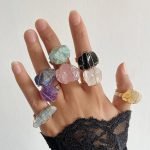 Wire-wrapped Raw Crystal Ring crystal rings gemstone rings