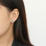 Sterling silver 925 natural turquoise stud earrings